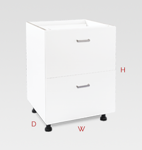 600mm white office drawers - 2 drawers specs and instructions