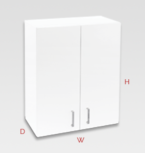 600mm white office cupboard - wall specs and instructions