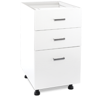 450mm white laundry drawers - 3 drawers